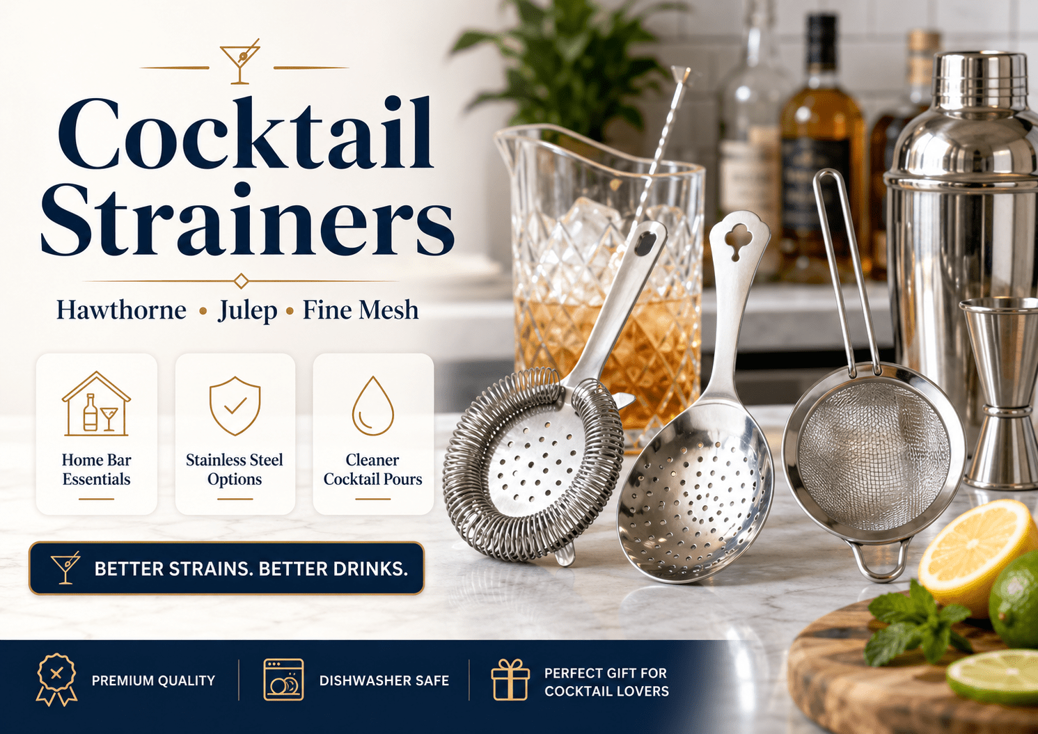 Best Cocktail Strainers Reviewed for Pro Bartenders - My Kitchen Products