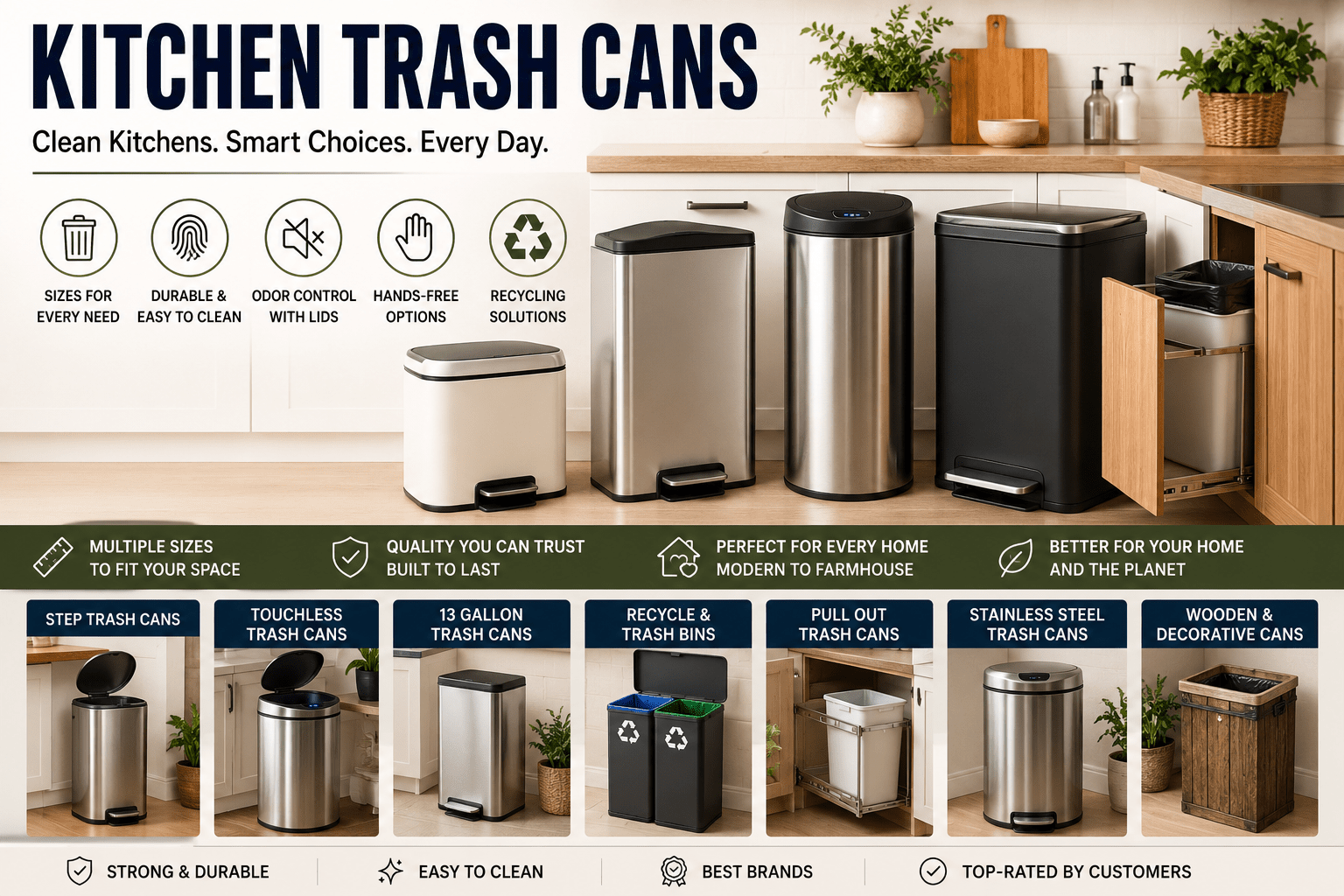 How to Choose the Best Kitchen Trash Cans - My Kitchen Products