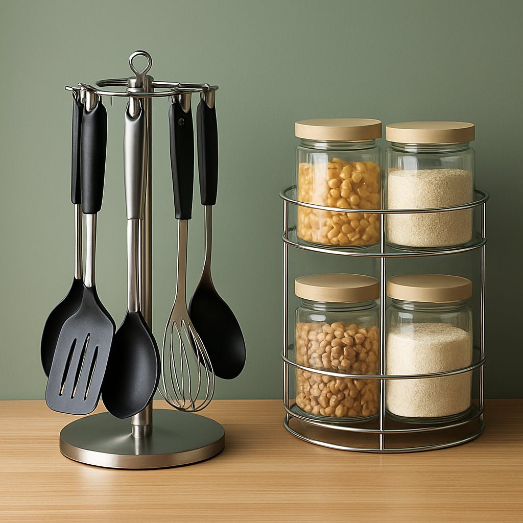 Kitchen Utensil Carousel Organizers vs Can Organizers - My Kitchen Products