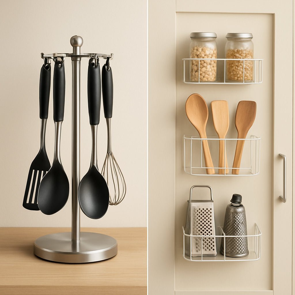 Kitchen Utensil Carousel Organizers vs Door Racks - My Kitchen Products
