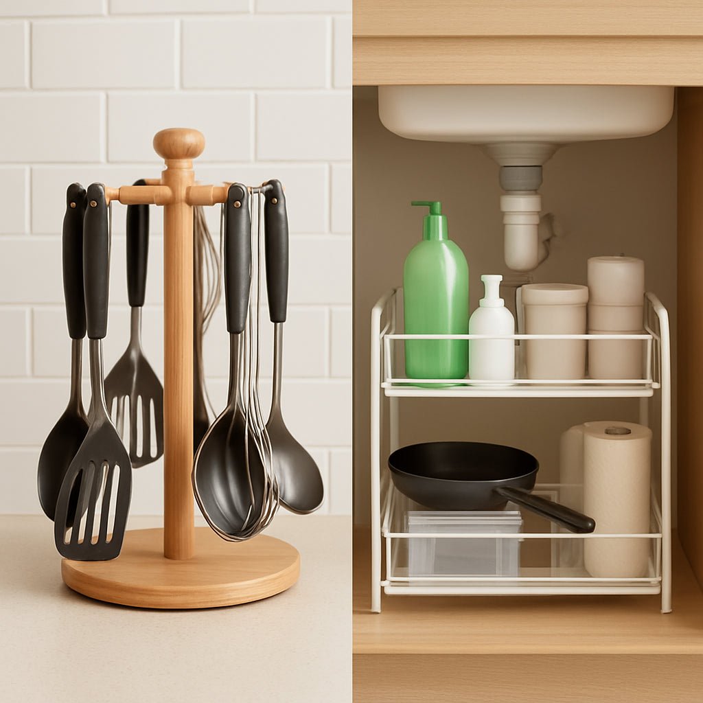 Kitchen Utensil Carousel Organizers vs Sink Organizers - My Kitchen Products