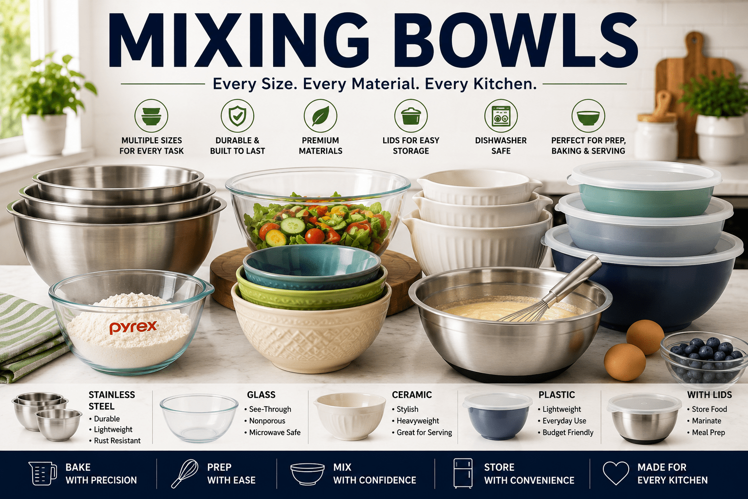 Mixing Bowls Review: Top Picks for Every Kitchen in 2024 - My Kitchen Products