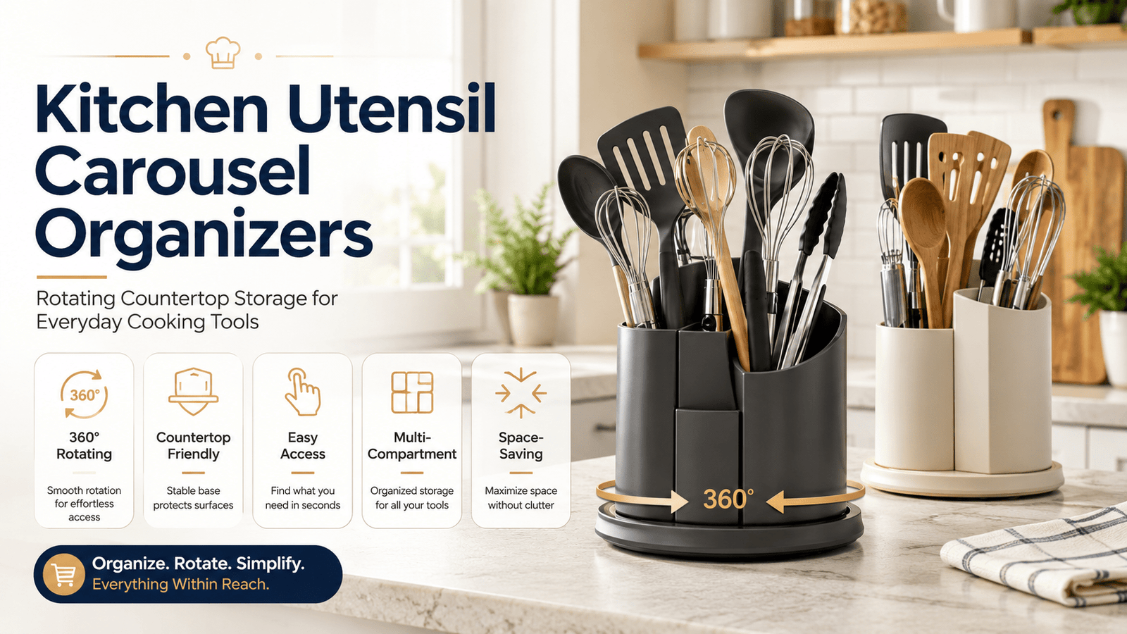 Kitchen Utensil Carousel Organizers - My Kitchen Products