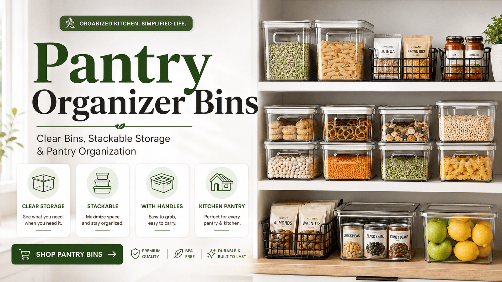 Pantry Organizer Bins - My Kitchen Products