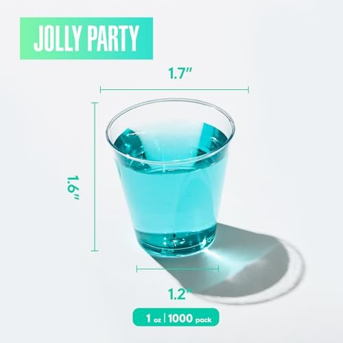 1 OZ 1000 Pack Plastic Shot Glasses, Disposable Cups, 1 Ounce Tasting Cups Party Cups Perfect for Whiskey, Wine Tasting, Food Samples, and Parties - My Kitchen Products