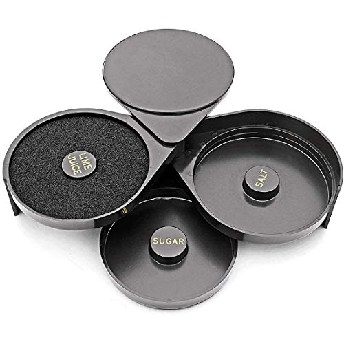 1 Pack 3 Tier Bar Glass Rimmer for Margarita and Cocktail, Bartender Tool,Salt Box Spice Container - My Kitchen Products