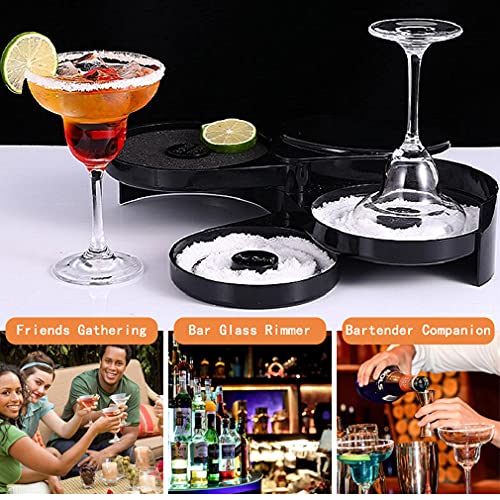 1 Pack 3 Tier Bar Glass Rimmer for Margarita and Cocktail, Bartender Tool,Salt Box Spice Container - My Kitchen Products