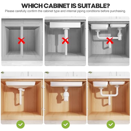 1 Pack Expandable Under Sink Organizers And Storage With Upgrade Ball-Bearing Slide Tracks,2-Tier Pull Out Under Cabinet Organizer Height Adjustable,Slide Out Under Sink Drawers-Black(Patent Pending) - My Kitchen Products