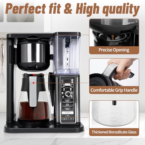 10 Cup Coffee Pot Replacement for Ninja Coffee Maker CM401 CM371 CP301 CM300 CM400 CF091, Glass Carafe Replacement with Brew-Through Lid, Ninja Coffee Pot Replacement with Sturdy Handle - My Kitchen Products