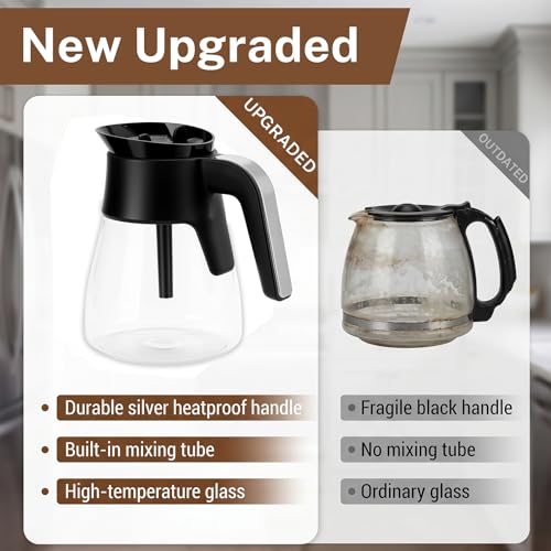 10 Cup Coffee Pot Replacement for Ninja Coffee Maker CM401 CM400 CM300 CP301 CF091, 50 oz Glass Carafe Replacement with Brew-Through Lid & Ergonomic Handle, Fits Ninja Specialty Coffee Makers - My Kitchen Products