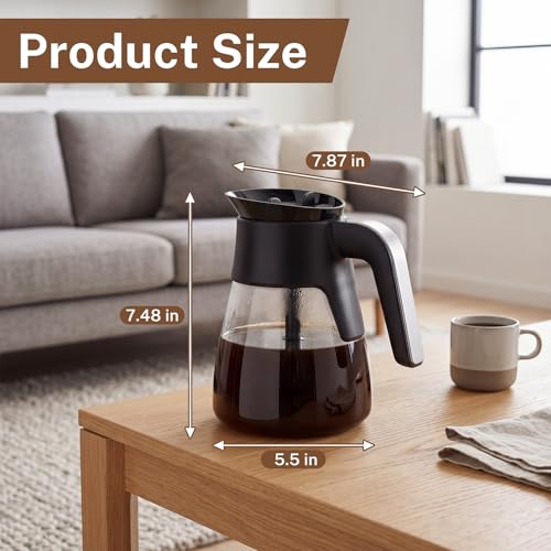 10 Cup Coffee Pot Replacement for Ninja Coffee Maker CM401 CM400 CM300 CP301 CF091, 50 oz Glass Carafe Replacement with Brew-Through Lid & Ergonomic Handle, Fits Ninja Specialty Coffee Makers - My Kitchen Products
