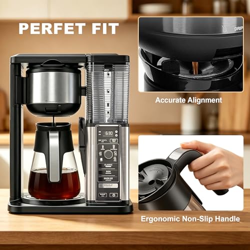 10 Cup Replacement Coffee Pot, Premium Glass Carafe for Ninja Coffee Maker, with Brew-Through Lid and Strong Handle, Fits CM401 CM371 CP301 CM300 CM400 CF091 - My Kitchen Products