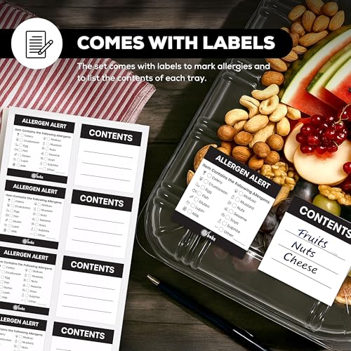 10 Pack Catering Trays with Lids – 13" Serving Tray with Lid, Heavy Duty Recyclable Plastic Party Platters for Catering, Buffet, Picnics & Events – Food Trays with Clear Lid (13.39 × 9.84 × 2.95 inch) - My Kitchen Products