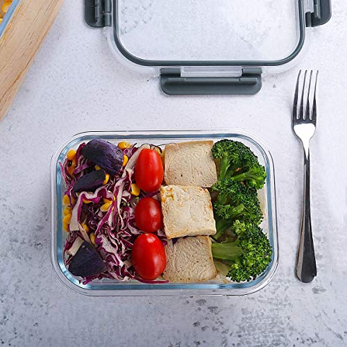 [10-Pack] Glass Meal Prep Containers with Lids, MCIRCO Food Storage Containers with Snap Locking Lids, Airtight Lunch Containers, Microwave, Oven, Freezer and Dishwasher - My Kitchen Products