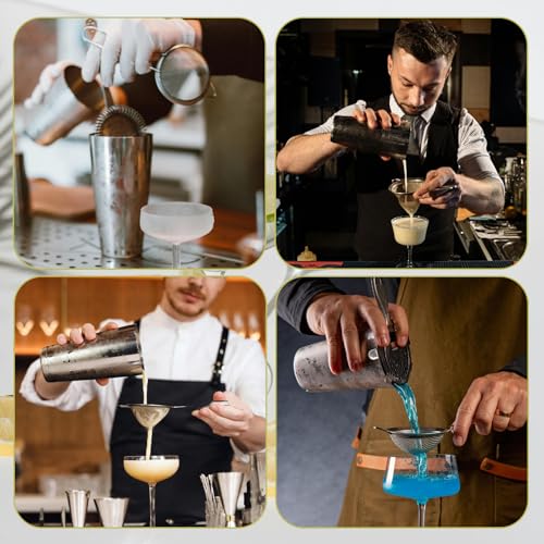 10 Pack Stainless Steel Cocktail Strainer,5 Pcs Cone Shaped Small Fine Mesh Strainer Sieve and 5 Pcs 4-Prong Bar Drink Strainer for Bartender Juice Tea Coffee - My Kitchen Products