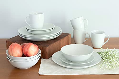 10 Strawberry Street Simply Coupe 16 Piece Dinnerware Set, White - SM-1600-CP-SW - My Kitchen Products