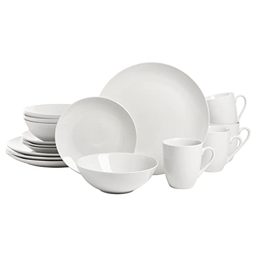 10 Strawberry Street Simply Coupe 16 Piece Dinnerware Set, White - SM-1600-CP-SW - My Kitchen Products