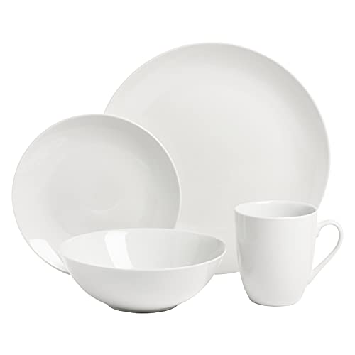 10 Strawberry Street Simply Coupe 16 Piece Dinnerware Set, White - SM-1600-CP-SW - My Kitchen Products