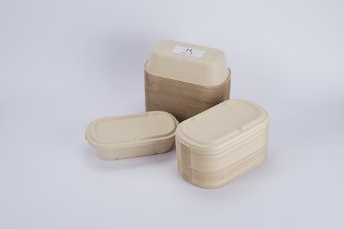 [100% Eco-Friendly] 34 oz Disposable Food Containers with Lids – Sugarcane Pulp Take Out Containers, Biodegradable Lunch Box, Compostable and Microwave Safe To-Go Boxes for Meal Prep – Pack of 50 - My Kitchen Products