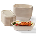 [100% Eco-Friendly] 34 oz Disposable Food Containers with Lids – Sugarcane Pulp Take Out Containers, Biodegradable Lunch Box, Compostable and Microwave Safe To-Go Boxes for Meal Prep – Pack of 50 - My Kitchen Products