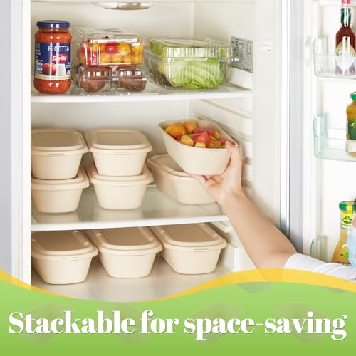 [100% Eco-Friendly] 34 oz Disposable Food Containers with Lids – Sugarcane Pulp Take Out Containers, Biodegradable Lunch Box, Compostable and Microwave Safe To-Go Boxes for Meal Prep – Pack of 50 - My Kitchen Products