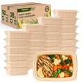 100 Piece (50 Pack) Meal Prep Containers with Lids, 28 oz Cornstarch Food Storage Containers Plant-based Lunch Box for Salad,BPA Free Plastic Take Out Containers Microwave and Freezer Safe - My Kitchen Products