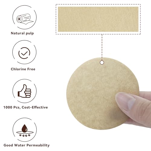 1000 Pcs Round Disposable Coffee Filters Paper Compatible with Aeropress Coffee Makers - My Kitchen Products