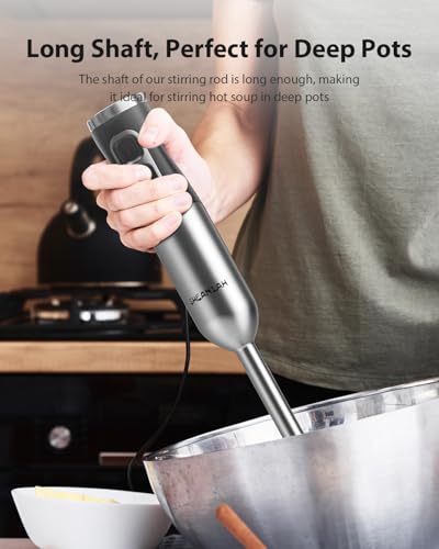 1000W Powerful Immersion Blender Handheld, 2026 New Update Hand Blender with 25-Speed and Heavy-Duty Copper Motor (Silver) - My Kitchen Products