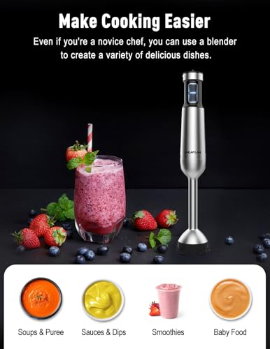 1000W Powerful Immersion Blender handheld, 2026 New Update Hand Blender with 25-Speed, Scratch-Resistant Corded Hand Mixer with Heavy-Duty Copper Brushless Motor and Gift Box - My Kitchen Products