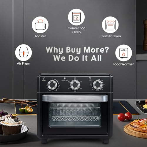 10QT Air Fryer Toaster Oven Combo, 3-Layer Cooking Air Fryer Oven with Visible Window, Countertop Airfryers with 5 in 1 Functions, Cooks 6 Toast slices at once, Compact capacity for small kitchen - My Kitchen Products
