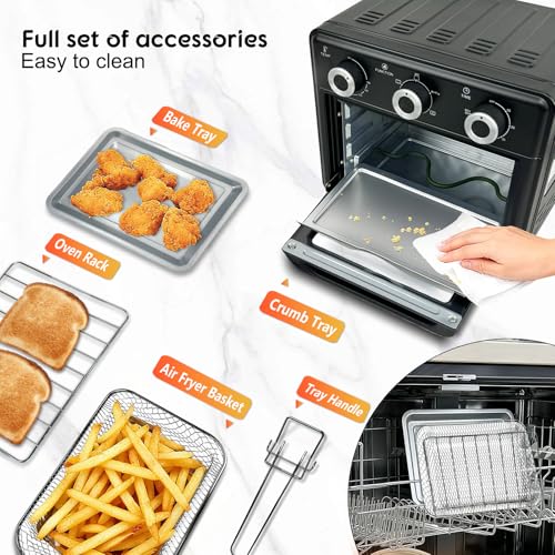 10QT Air Fryer Toaster Oven Combo, 3-Layer Cooking Air Fryer Oven with Visible Window, Countertop Airfryers with 5 in 1 Functions, Cooks 6 Toast slices at once, Compact capacity for small kitchen - My Kitchen Products
