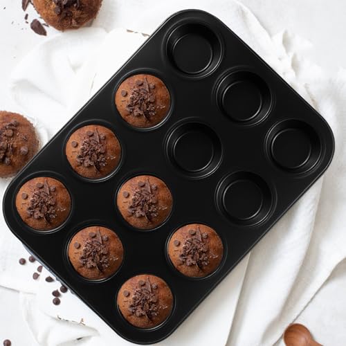 11-Piece Nonstick Baking Pans Set - Professional Grade Carbon Steel Bakeware with Premium Coating- Dishwasher Safe, Stackable, Oven Safe to 450°F (Black) - My Kitchen Products