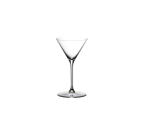RIEDEL Grape Martini and Cocktail Diamond-Shaped Machine-Made Crystal Glass with Steeply Angled Sides (2-Pack, Clear)
