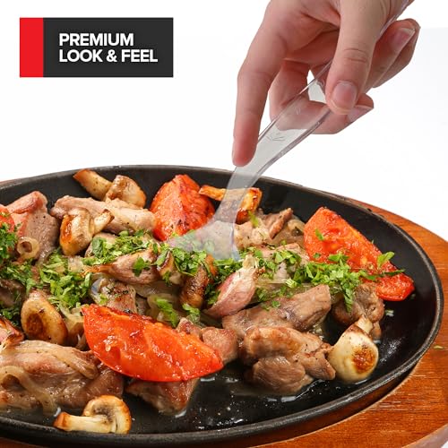 12 Count Clear Plastic Utensils for Catering, Weddings, Holidays, Buffet and Party Use - My Kitchen Products
