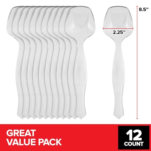 12 Count Clear Plastic Utensils for Catering, Weddings, Holidays, Buffet and Party Use - My Kitchen Products