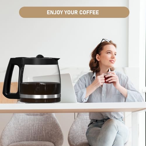 12-Cup Coffee Maker Glass Carafe Replacement Compatible with Hamilton Beach Coffee Maker Models 46310, 49980R, 49976, 49350, 49980A, 49980Z, 49983, 49618, 46300, 49966 1 Pack - My Kitchen Products
