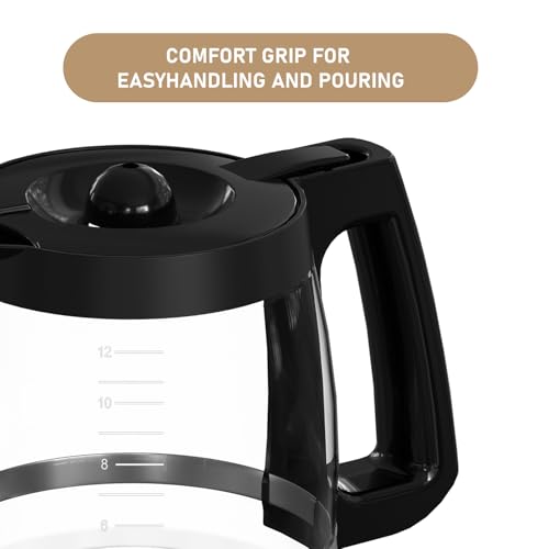 12-Cup Coffee Maker Glass Carafe Replacement Compatible with Hamilton Beach Coffee Maker Models 46310, 49980R, 49976, 49350, 49980A, 49980Z, 49983, 49618, 46300, 49966 1 Pack - My Kitchen Products
