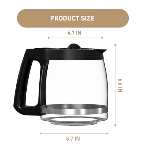 12-Cup Coffee Maker Glass Carafe Replacement Compatible with Hamilton Beach Coffee Maker Models 46310, 49980R, 49976, 49350, 49980A, 49980Z, 49983, 49618, 46300, 49966 1 Pack - My Kitchen Products