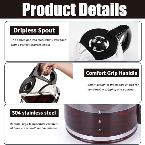 12-Cup Coffee Pot Replacement Carafe Compatible with Black and Decker Coffee Maker Many Models CM1160B/W, CM1050B/W, CM1060B/W - My Kitchen Products