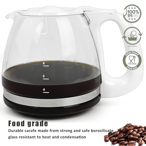 12-Cup Coffee Pot Replacement Carafe Compatible with Black and Decker Coffee Maker Many Models CM1160B/W, CM1050B/W, CM1060B/W, White - My Kitchen Products