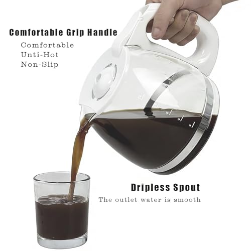 12-Cup Coffee Pot Replacement Carafe Compatible with Black and Decker Coffee Maker Many Models CM1160B/W, CM1050B/W, CM1060B/W, White - My Kitchen Products