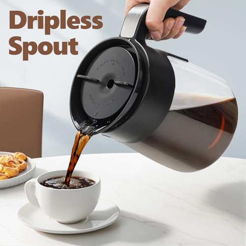 12 Cup Coffee Pot Replacement Compatible with Ninja Coffee Maker CFP101 CFP201 CFP301 CFN601 CFP307 CFN602 CM400 CM401 CF090, Glass Carafe for Ninja with Brew-Through Lid, BPA Free, Dishwasher Safe - My Kitchen Products