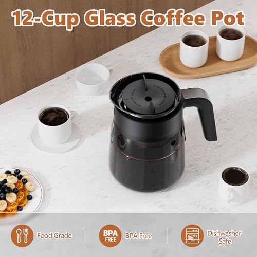 12 Cup Coffee Pot Replacement Compatible with Ninja Coffee Maker CFP101 CFP201 CFP301 CFN601 CFP307 CFN602 CM400 CM401 CF090, Glass Carafe for Ninja with Brew-Through Lid, BPA Free, Dishwasher Safe - My Kitchen Products