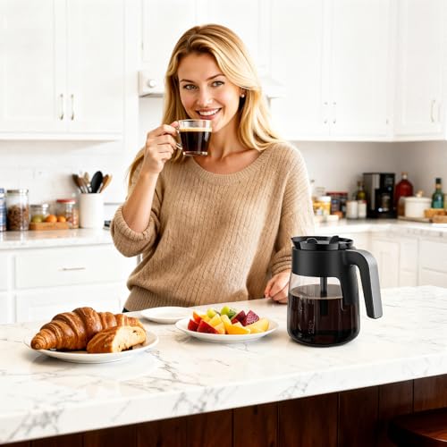 12 Cup Coffee Pot Replacement Compatible with Ninja Coffee Maker CFP101 CFP201 CFP301 CFN601 CFP307 CFN602 CM400 CM401 CF090, Glass Carafe for Ninja with Brew-Through Lid, BPA Free, Dishwasher Safe - My Kitchen Products