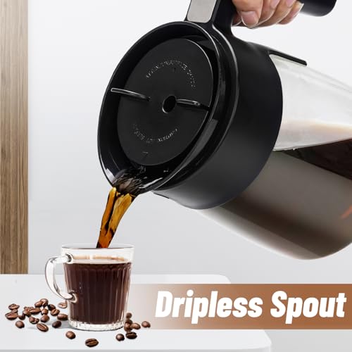 12 Cup Coffee Pot Replacement for Ninja Coffee Maker CFP101 CFP201 CFP301 CFN601 CFP250A CFP300 CFP307, Glass Carafe Replacement with Brew-Through Lid, Ninja Coffee Pot Replacement with Sturdy Handle - My Kitchen Products