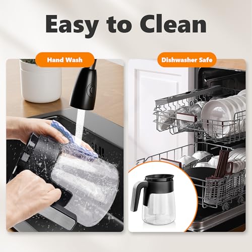 12 Cup Coffee Pot Replacement for Ninja Coffee Maker CFP101 CFP201 CFP301 CFP250A CFP300 CFP305 CFP307 CM400 CM401 CFN601 CF090 CF091 CF092, Glass Carafe for Ninja with Brew-Through Lid - My Kitchen Products