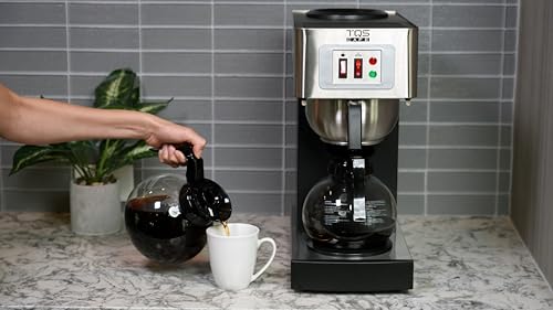 12-Cup Commercial Coffee Maker Stainless Steel - Double Coffee Machine for Office, Restaurant, Industrial Use - High Capacity Office Coffee Maker - TQS Cafe - My Kitchen Products