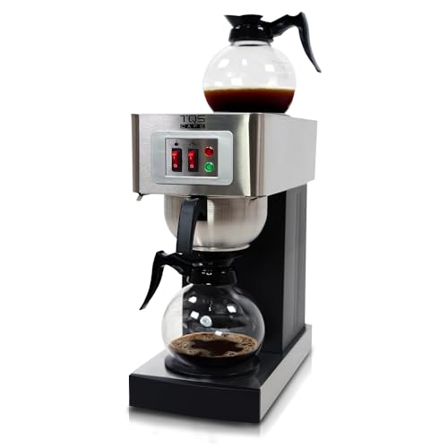 12-Cup Commercial Coffee Maker Stainless Steel - Double Coffee Machine for Office, Restaurant, Industrial Use - High Capacity Office Coffee Maker - TQS Cafe - My Kitchen Products