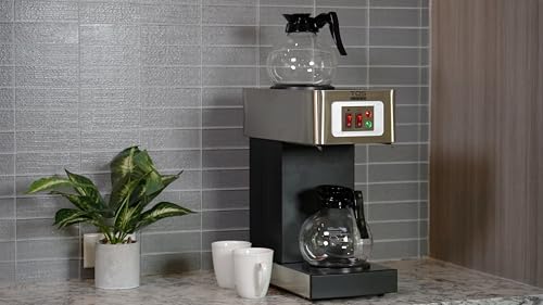 12-Cup Commercial Coffee Maker Stainless Steel - Double Coffee Machine for Office, Restaurant, Industrial Use - High Capacity Office Coffee Maker - TQS Cafe - My Kitchen Products