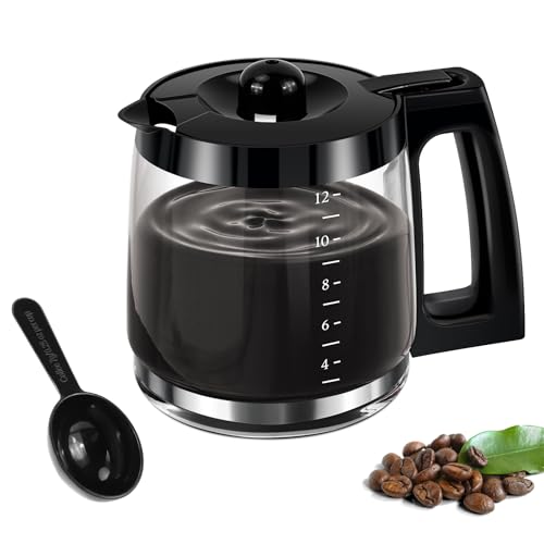 12-Cup Glass Carafe Pot Replacement Hamilton-Beach Coffee Carafe Pot 46310 49980A 49980Z 49976 49966 49350 49957 49954 49933 49983 49618 46300 49950 with Coffee Spoon 12 Cup Coffee Pot - My Kitchen Products